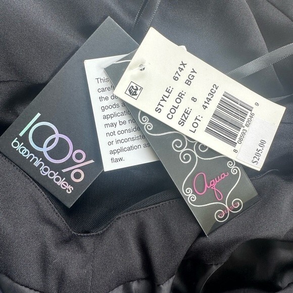 Aqua Exclusive NWT Black Gray Floral Brocade Cocktail Hoco Pageant Dress 8 - Picture 9 of 9